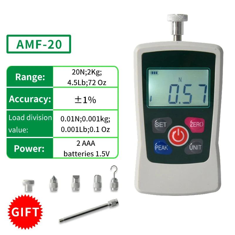 AMF Digital Force Gauge Push Pull Tester Dynamometer with Load Cell Sensor for Quality Control Industrial Force Measurement Tool