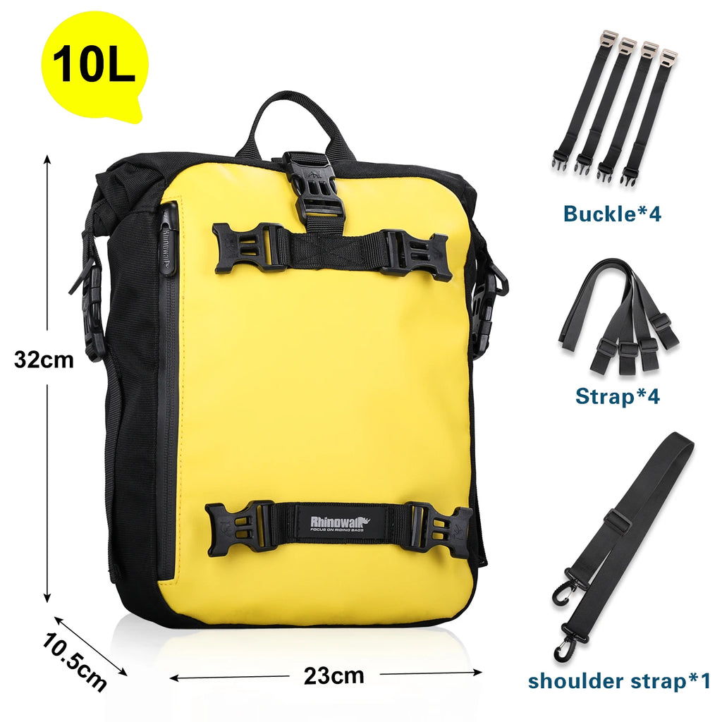 Rhinowalk Motorcycle Rear Seat Bag 10L/20L/30L Waterproof Motocross Luggage Pack Multi-Function Tail Bag with Raincover