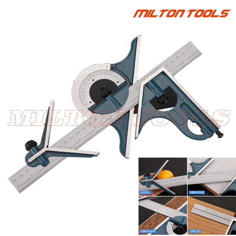 0-180 Degree Universal Level Protractor Combination Square Set Esquadro Right Angle Combination Square Protractor Ruler Set