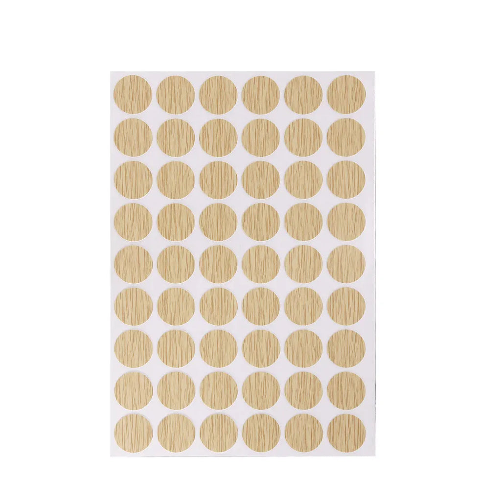 Uxcell 54 in 1 Self-adhesive Screw Hole Stickers,1-Table Self-adhesive Screw Covers Caps Dustproof Sticker 21mm Deep Oak