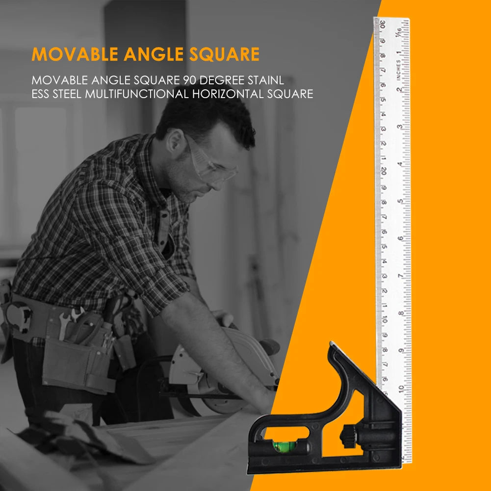 Square Right Angle Ruler Woodwork Protractor Engineers Carpenter Straightedge Multi Combination Measuring Tools