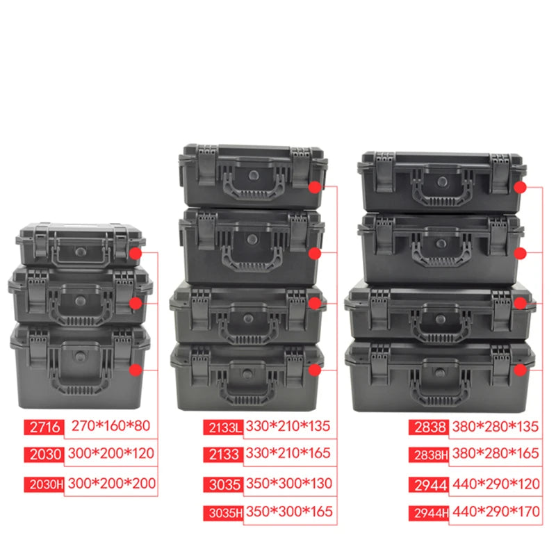ABS Plastic Safety Equipment Tool Box Waterproof Sealed ToolBox Impact Resistant Tool Case Suitcase with Pre-cut Sponge