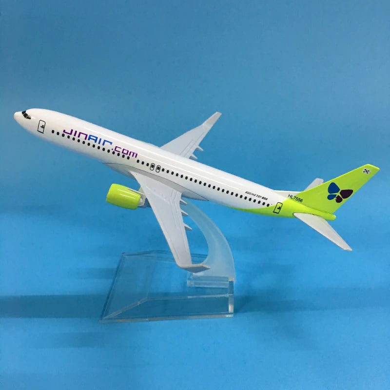 JASON TUTU 16cm Korean JINAIR Boeing 737 Plane Model Airplane Model Aircraft Model Diecast Metal 1:400 Airplanes Plane Toy Gift