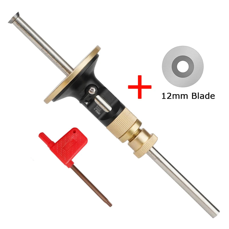 Precision European Scriber Ruler Marking Gauge Fine-tuning Automatic Alloy Line Scribing Depth Carpentry Measurement Tools