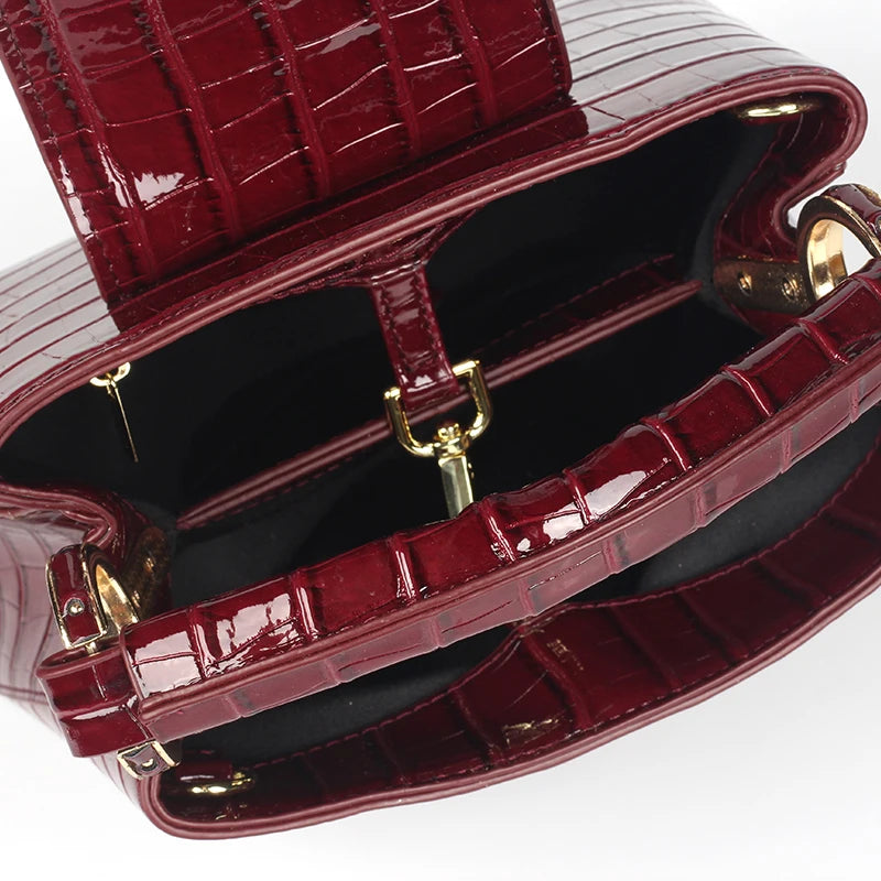 TOPHIGH Luxury Design Handbags For Women Ostrich/Snake/Crocodile Pattern Leather Shoulder Bags for Party Hot Sales Bolsas
