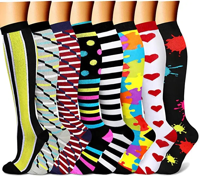 50 Style Antifatigue Unisex Compression Socks Fit for Nurses Flight Travel Medical Varicose Veins Leg Relief Pain Knee Stockings