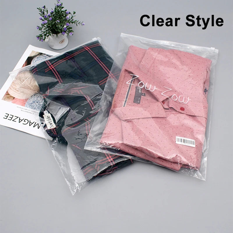50pcs Frosted zip seal ziplock plastic bags for clothing Zipper Bags with Logo Printed for Clothing Coat Jeans Hoodies Package