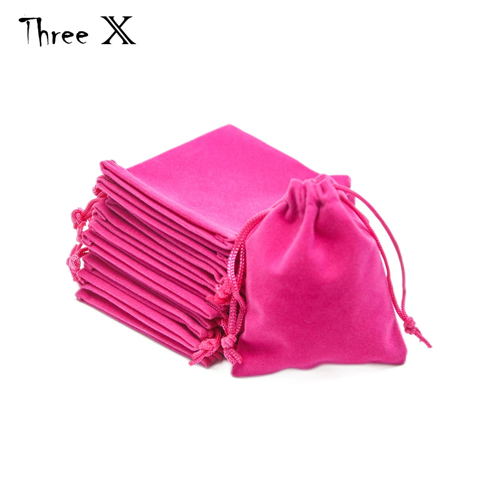 Set of 10 4.0" x 3.15" Durable Velvet Carry Bag Pouches w/Drawstring for Dice Jewelry Gift Packaging