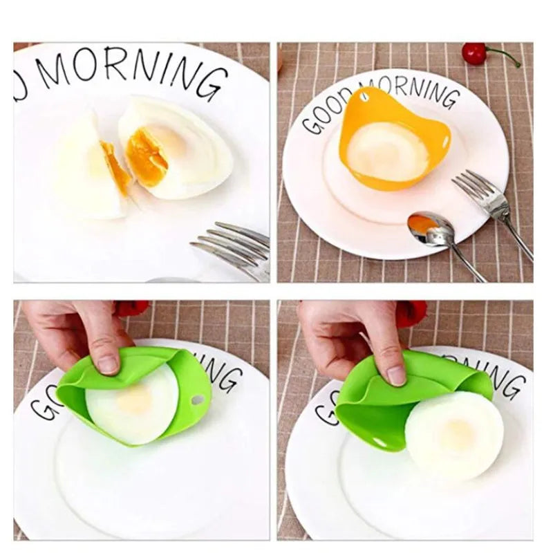4Pcs/lot Silicone Egg Poacher Poaching Pods Pan Mould Egg Mold Bowl Rings Cooker Boiler Kitchen Cooking Tool Accessories Gadget