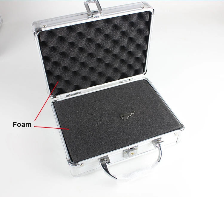 Toolbox Aluminum Alloy Suitcase Instrument Box Equipment File Box Cosmetic Case Tool Box with Sponge