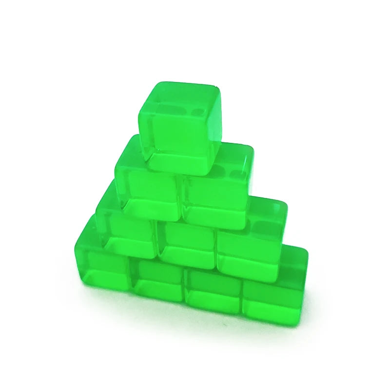 10Pcs/Pack 16mm Transparent Acrylic Blank Dice Cubes #16 Square Corner Teaching Props Mathematical Game Accessories
