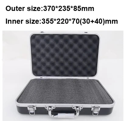 Portable Toolbox Plastic Aluminum Alloy Suitcase Impact Resistant Storage Box Safety Instrument Case with Sponge Lining