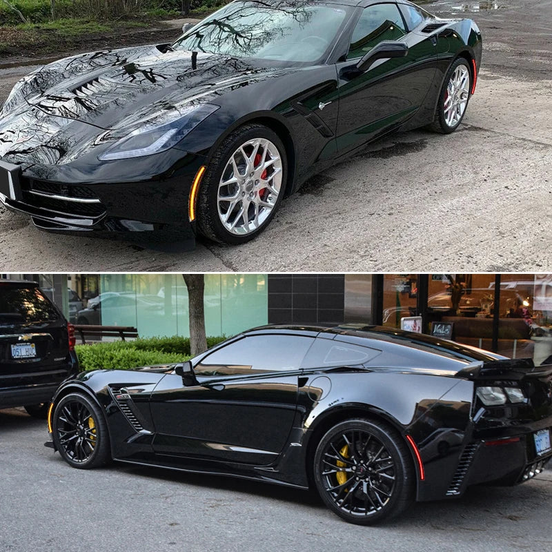 Car LED Front / Rear Bumper Side Marker Turn Signal Lights Parking Lights Clearance Lights For Chevrolet Corvette C7 2014-2019