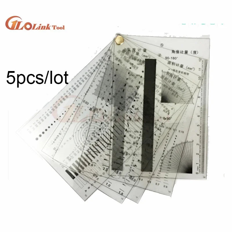 1sets Gauge Point Gauge Transparent Film Stain Card Comparison Card Stain Crack Contrast PET Dot Line Surface Quality Inspection