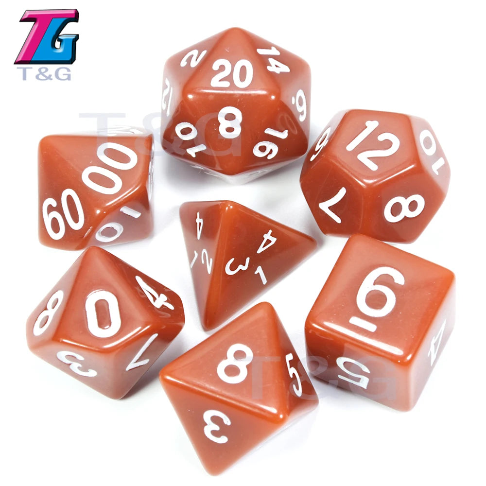 Wholesales 7pc/lot Dice Set Polyhedral D4,D6,D8,D10,D10%,D12,D20 Colorful Accessories for Board Game,DNDGame, RPG 25 Colors
