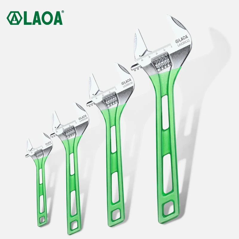 LAOA Large Opening Adjustable Wrench Light Spanner Multifunctional Bathroom Pipe Wrench 6-12 inch Plumbing Repair Hand Tools