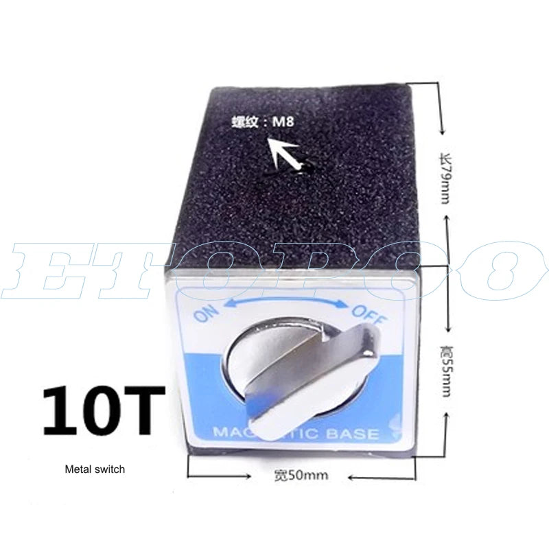 6T 8T 10T 12T V Type Power Magnetic Base Dial Indicator Stand Base Magnet Seat Table Wire Cutting Switch Magnetic Table Base