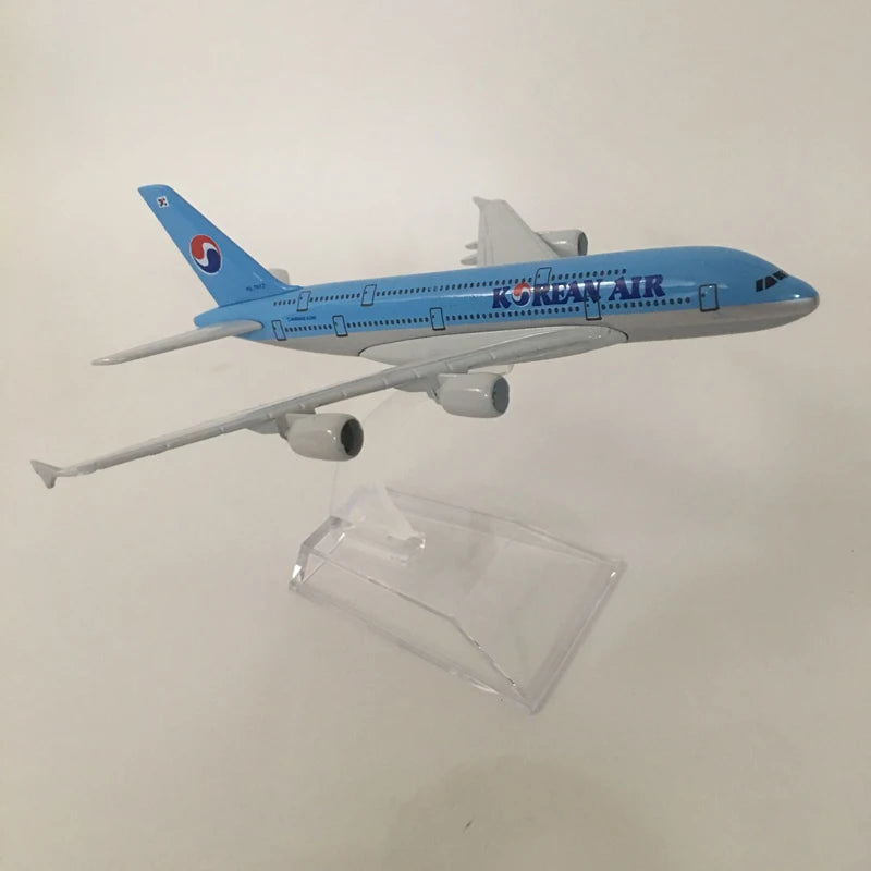 JASON TUTU 16cm Korean Air Airbus A380 Airplane Model Airplane Diecast Metal 1/400 Scale Planes