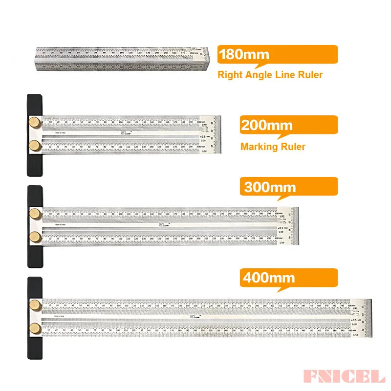 Woodworking Line Scribe 180-400mm T-type Ruler Hole Scribing Ruler Crossed-out Tool Line Drawing Marking Gauge Measuring Tool