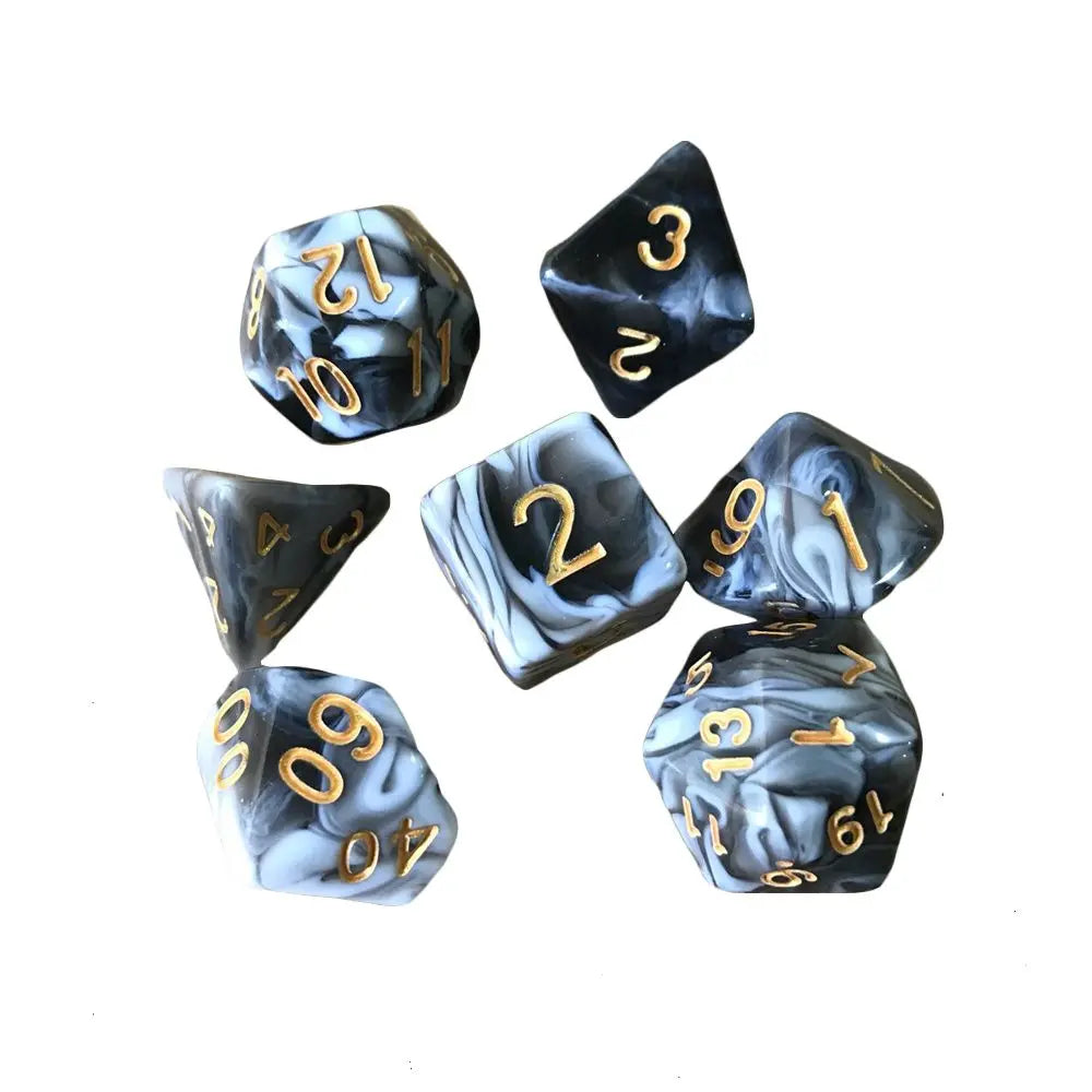 7-Die/Set New Acrylic Dice Set For TRPG DND Polyhedral 7-Die Lidescent Glitter Digital Dice Entertainment Game Accessories