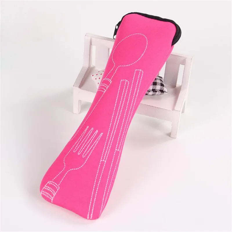 Portable Tableware Bag Cutlery Bag Dinner Set Travel Packaging Storage Box Dinnerware Picnic Fork Spoon Bag