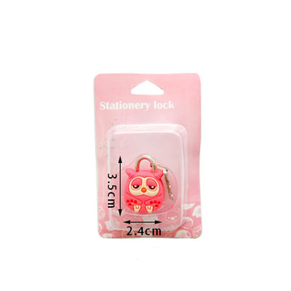 Cartoon Padlocks Lovely Mini Luggage Lock Backpack Zip Padlocks Make-up Box Key Lock Students Diary Lock Children's Small Toys