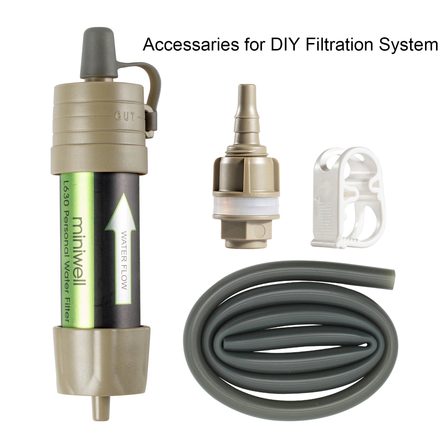 Miniwell L630 Portable Outdoor Water Filter Survival Kit with Bag for Camping ,Hiking & Travelling