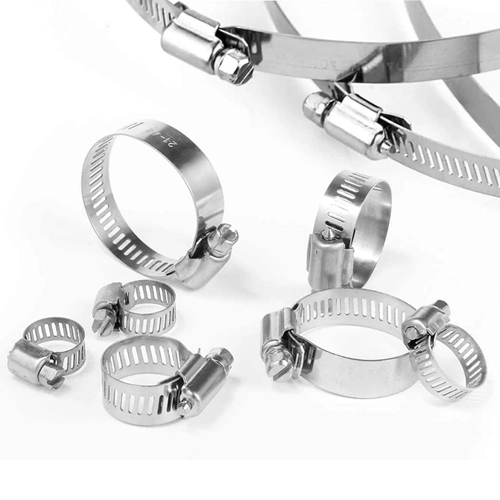10pcs Stainless Steel Adjustable Drive Hose Clamp Fuel Line Worm Size Clip Hoop Hose Clamp Hot Sale