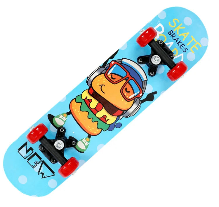 60CM Skateboard Beginner Kids Cartoon Skateboard Maple Wood Deck Skate Board Outdoor Long Board Double Rocker Skateboard Child