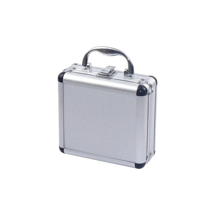 Small Toolbox 170x160x70mm Aluminum Tool Box Portable Instrument Box Storage Case with Lining Foam Handheld Impact Resistant