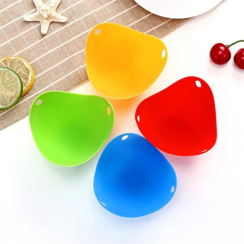 4Pcs/lot Silicone Egg Poacher Poaching Pods Pan Mould Egg Mold Bowl Rings Cooker Boiler Kitchen Cooking Tool Accessories Gadget