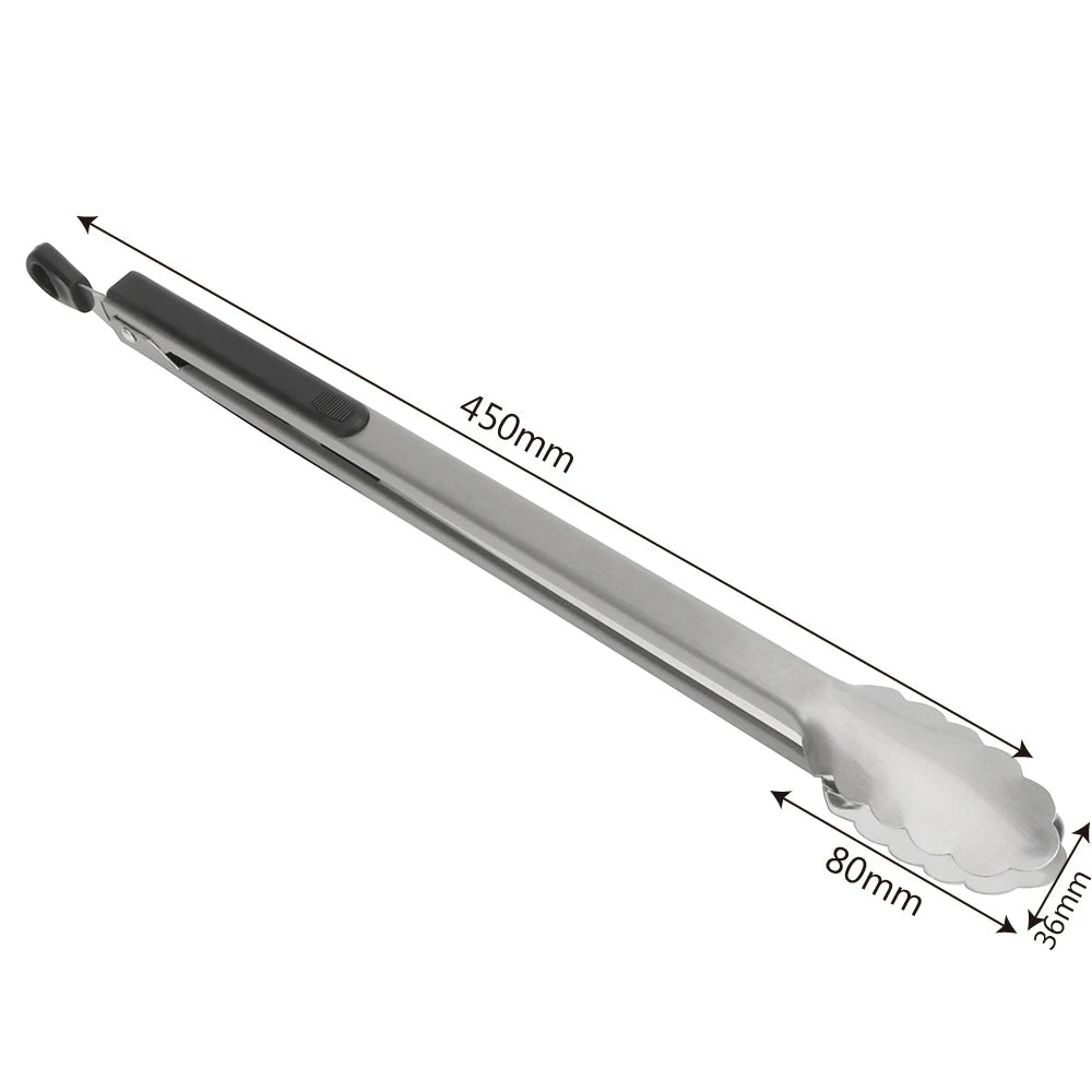 BBQ Tongs Stainless Steel Grill Tools Barbecue Salad Food Clip Kitchen Tools