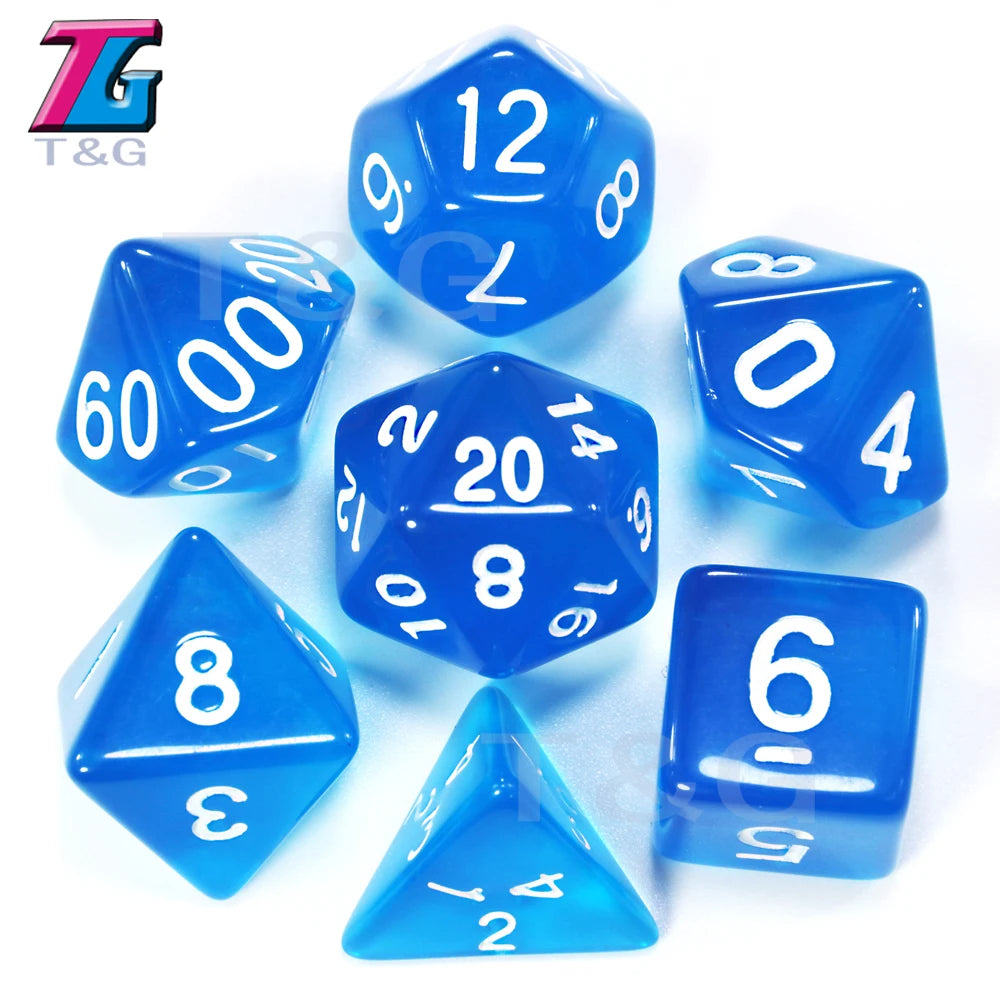 Wholesales 7pc/lot Dice Set Polyhedral D4,D6,D8,D10,D10%,D12,D20 Colorful Accessories for Board Game,DNDGame, RPG 25 Colors