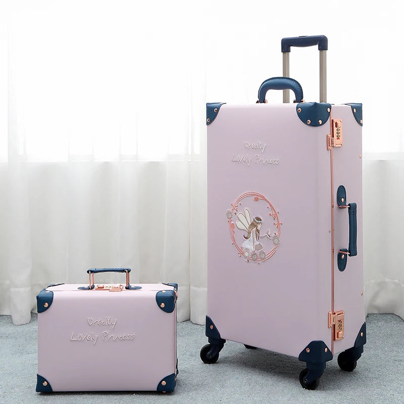 Chinese style 2PCS/SET travel suitcase with handbag unisex ins net red rolling luggage 20/24/26 inch boarding valise fashion bag
