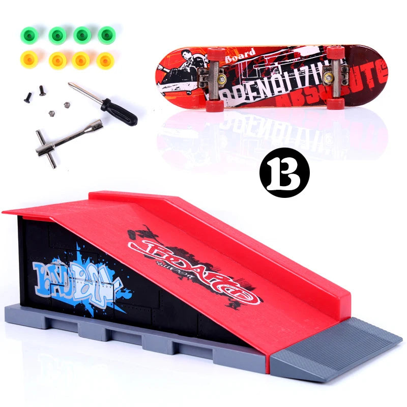 Finger Skateboards Skate Set Toy Skate Park Ramp Set Parts for Tech Practice Deck Funny Interior Extreme Sport Fingers Training