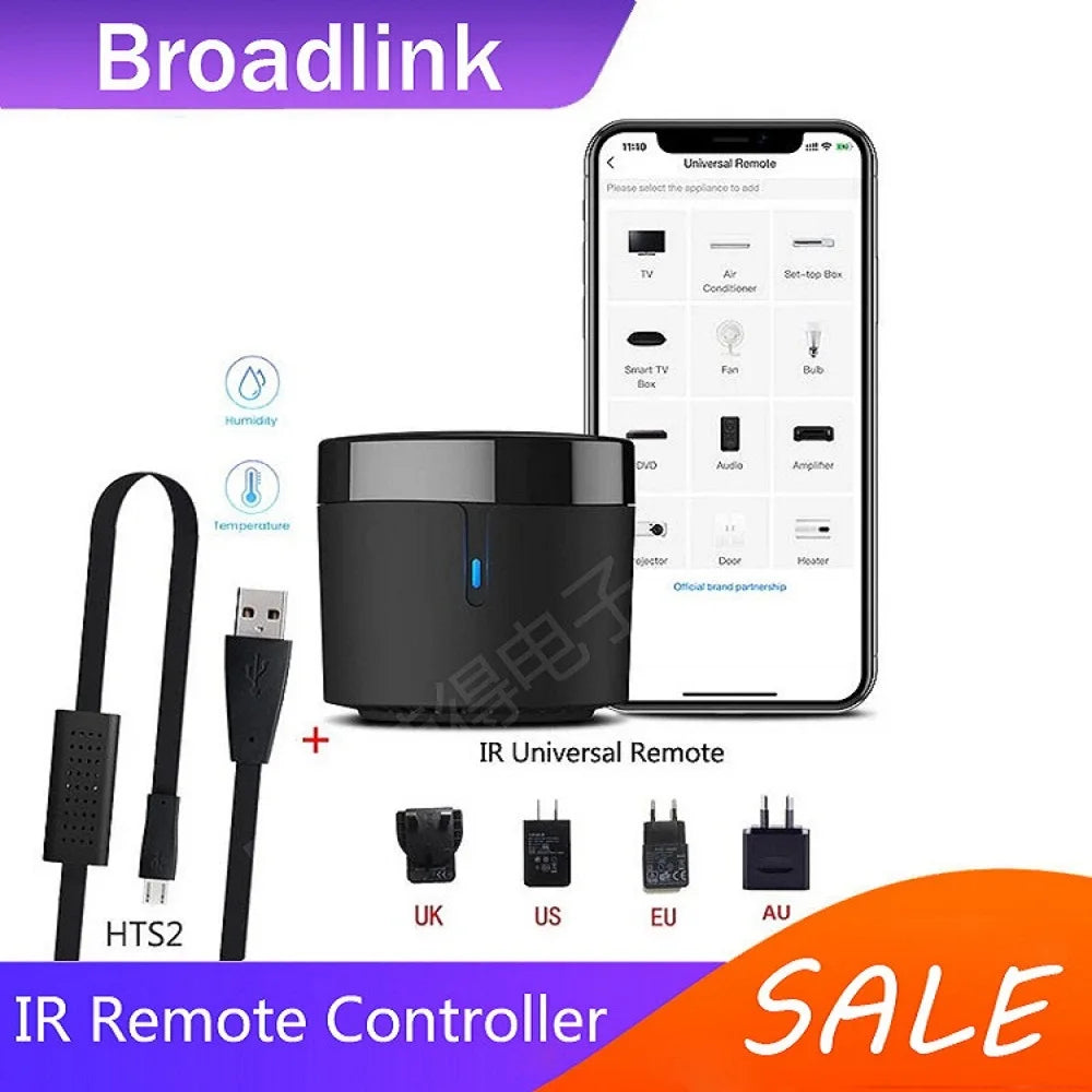 Broadlink RM4 MINI/HTS2  IR Remote Controller Air Conditioning TV Set-top Box Temperature Humidity Sensor HTS2 with Alexa