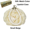 Colourful Women's Rose Flower Handbag Top Handle Bridal Bags Satin Party Wedding Evening Bags Luxury Lady Clutch Purse