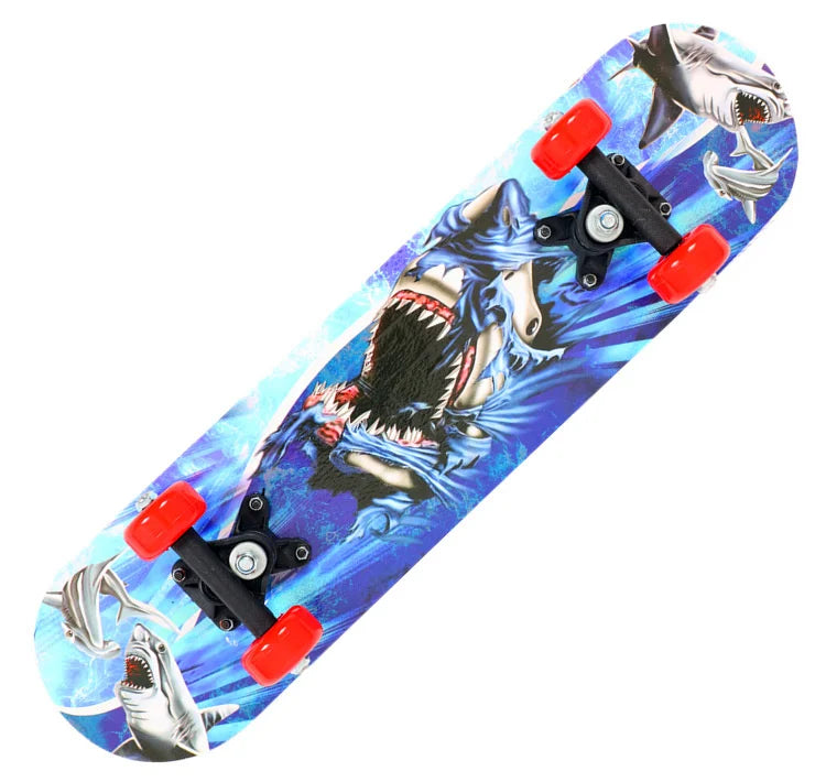 60CM Skateboard Beginner Kids Cartoon Skateboard Maple Wood Deck Skate Board Outdoor Long Board Double Rocker Skateboard Child
