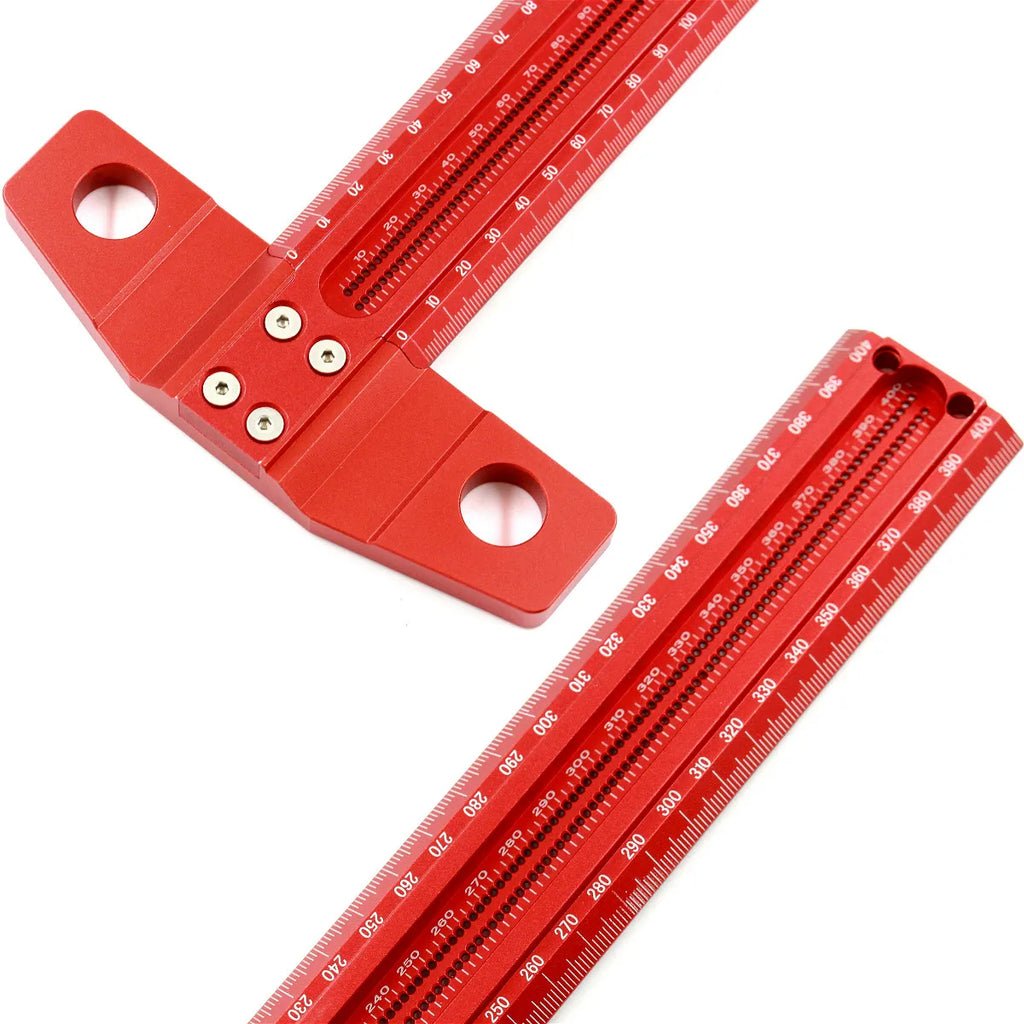 Aluminum Alloy T-type Line Scriber Woodworking Crossed-out Hole Scribing Ruler Deluxe Marking Gauge Precision Measuring Tools