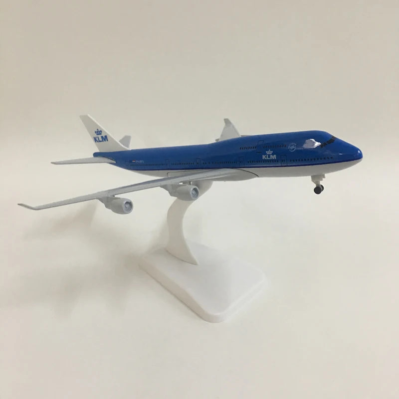 JASON TUTU 20CM KLM Royal Dutch Boeing 747 Aircraft Model Planel Airplane Diecast Metal 1/300 Scale Planes Collect Gifts