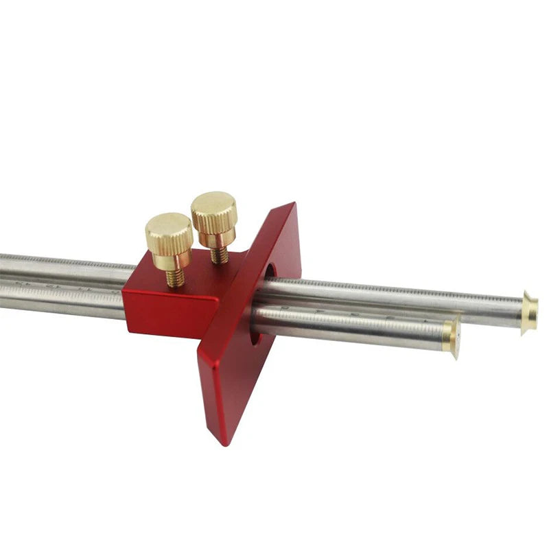 Stainless Steel Woodworking Marking Gauge European Double Head Mortise Gauge Scriber Blade Scriber Ruler Wooden Scribe-Line