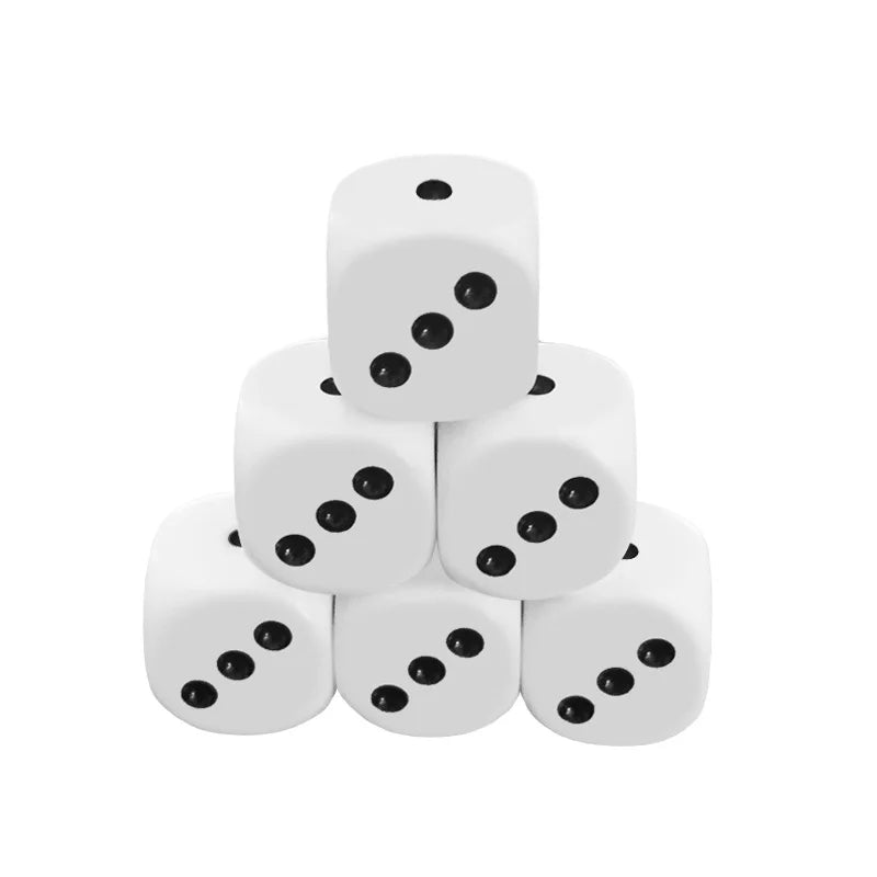 6Pcs/set High-grade Resin Dice 16mm Rounded Corners White Dots Dice Bar KTV Dice Minimum 1 Point Maximum 3 Points