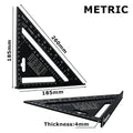 7''/12" Triangle Ruler Square Angle Protractor Aluminum Alloy Right Angle Ruler For Building Framing Carpenter Measuring Tools