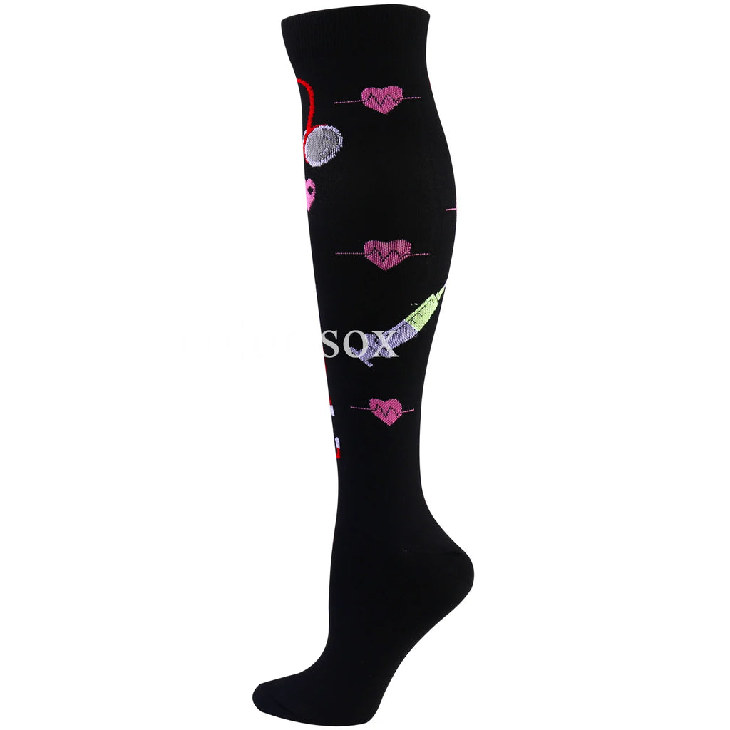 New Compression Socks Fit for Nurse Doctor Varicose Veins Edema Diabetes Travel Flight Hiking Recovery Running Fitness Socks