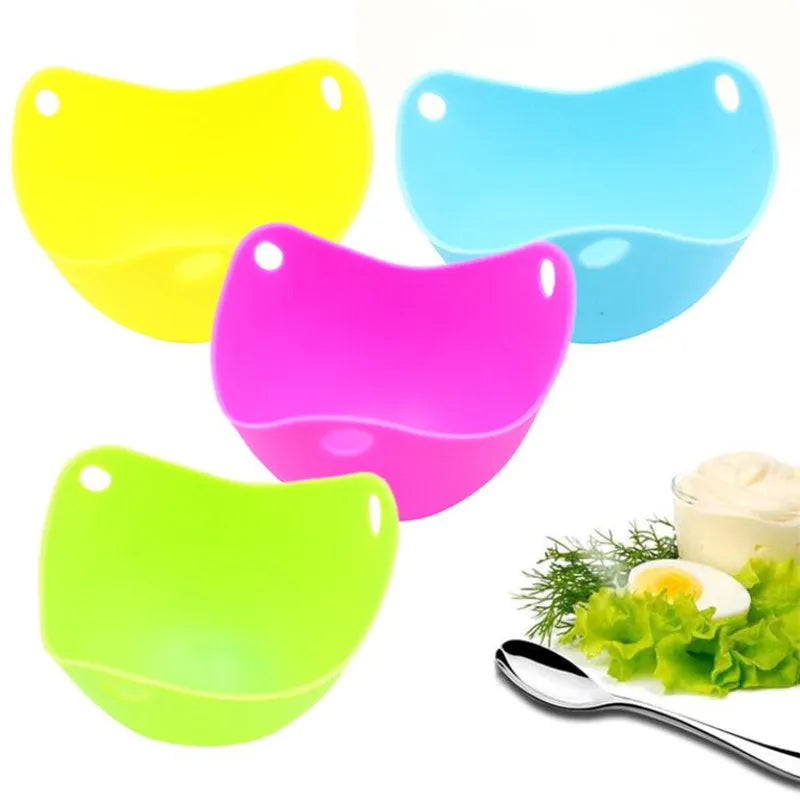 4Pcs/lot Silicone Egg Poacher Poaching Pods Pan Mould Egg Mold Bowl Rings Cooker Boiler Kitchen Cooking Tool Accessories Gadget
