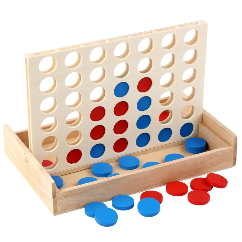 4 In A Row Four In A Row Wooden Game, Line Up 4, Classic Family Toy, Board Game For Kids And Family Fun Party Playing Strategy