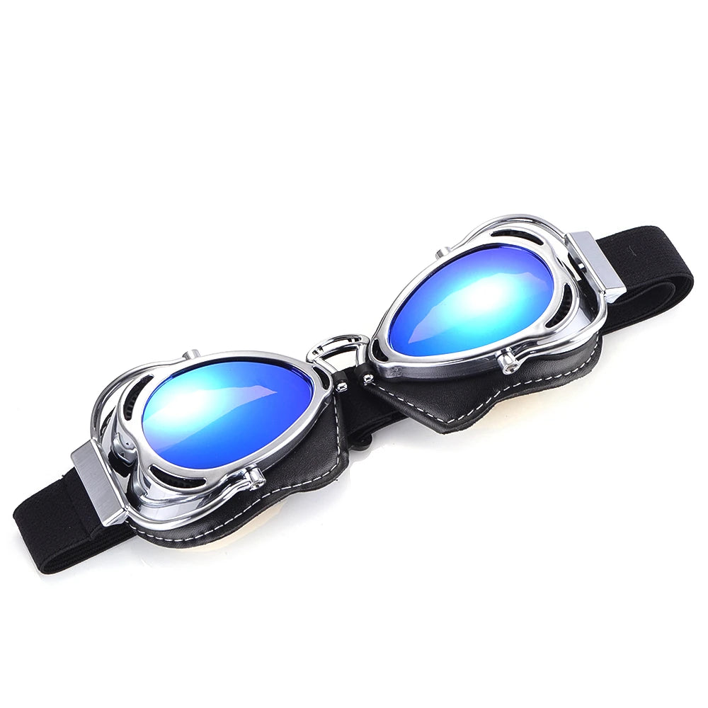 BJMOTO Motorcycle Helmet Steampunk Glasses Flying Goggles Vintage Pilot Biker Eyewear Goggle