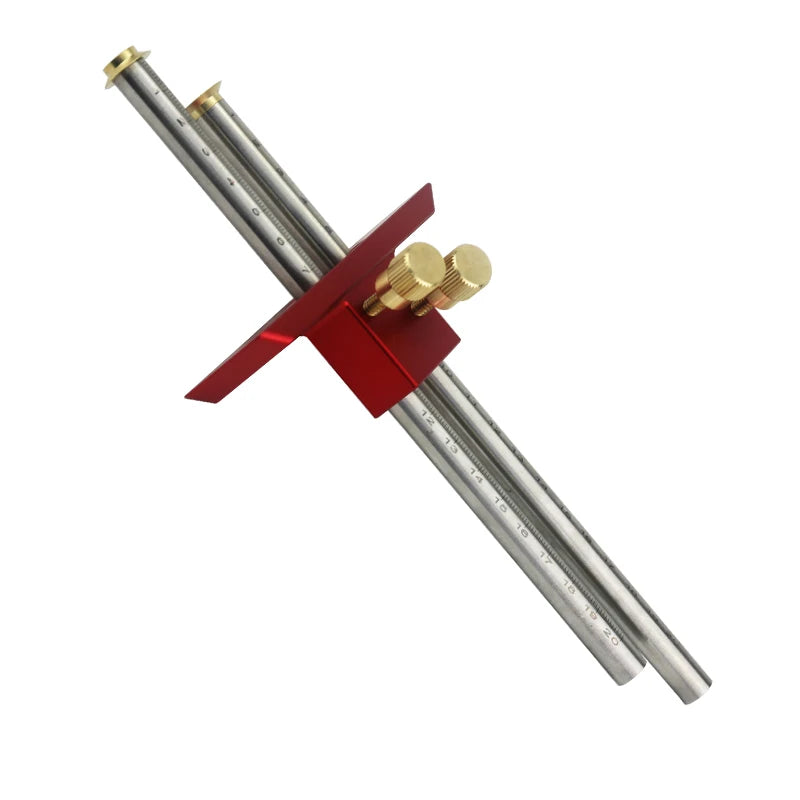 Stainless Steel Woodworking Marking Gauge European Double Head Mortise Gauge Scriber Blade Scriber Ruler Wooden Scribe-Line