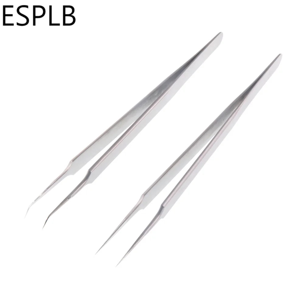 Ultra Thin Fly Line Tweezers 0.15mm AT-11JP Straight/AT-15JP Curved Stainless Steel Industrial Precision Tweezers