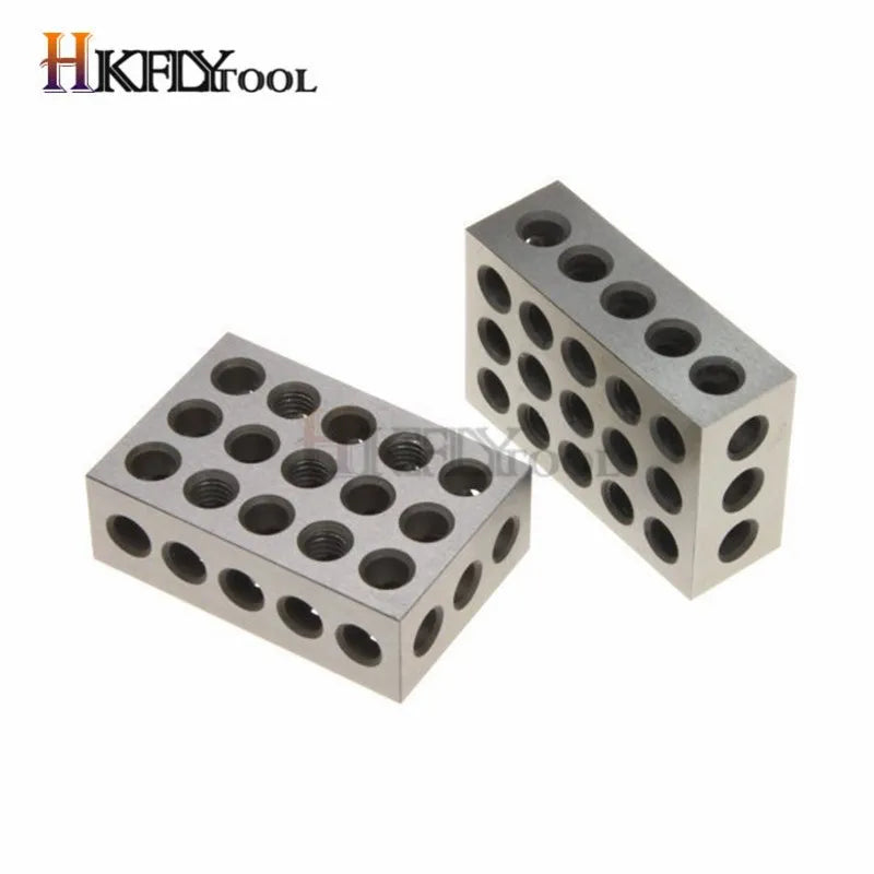2pcs/set 25-50-75mm Hardened Steel Blocks 0.005" Precision Matched Machinist 123 Milling Tool 23 Holes 1-2-3" block gauge